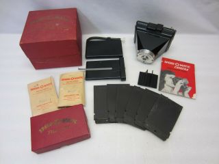 1947 Speed - O - Matic Instant Camera Complete W/ Film As Pictured.