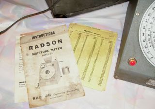 Vintage Radson Model 20E Grain Moisture Tester - Use 120V Power - Powers Up 3