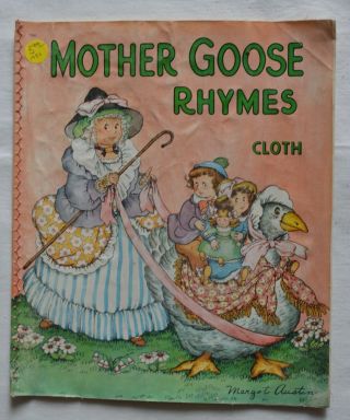 Large Vintage Mother Goose Rhymes Cloth Book 1956 Platt & Munk Margot Austin (m4