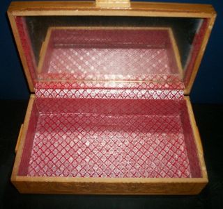 Vintage Pressed Wood Box Jewelry Trinkets Keepsakes 3