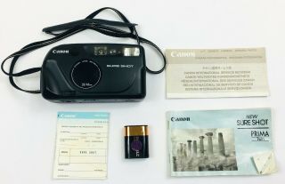 Canon Sure Shot Prima Twin 28/48mm 35mm Point & Shoot Film Camera - As - Is Vtg