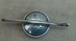 Vintage Jewellery Stunning Art Deco Silver Green Guilloche Enamel Bar Brooch Pin 4