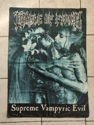 Vintage 1996 Cradle Of Filth Supreme Vampyric Evil Banner Flag Poster Tour
