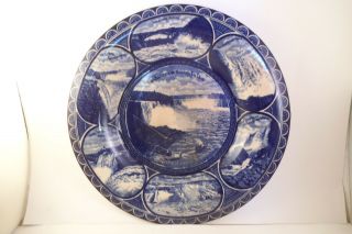 Vintage Rowland & Marsellus Co Staffordshire Blue Niagara Falls Souvenir Plate