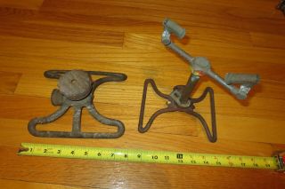 2 Vintage Rusty Cast Iron Lawn Sprinklers And