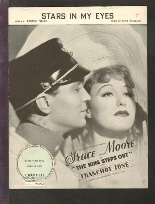King Steps Out 1936 Stars In My Eyes Grace Moore Movie Vintage Sheet Music Q22