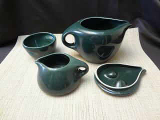 Russel Wright Vintage Dark Green 3 Pc.  Coffee / Tea Pot Set