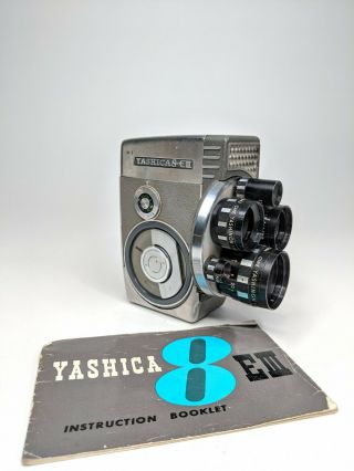 Rare Vintage Yashica 8 - E Iii Wind Up Movie Camera W/ 6 Lens -