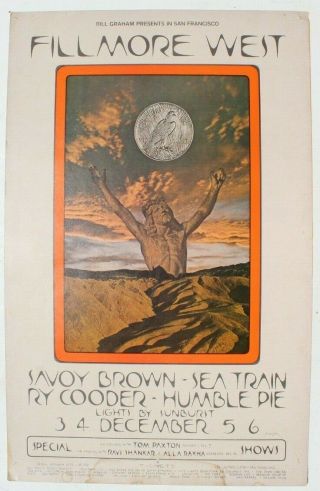 Vtg Fillmore Bill Graham Concert Poster 1st 1970 Savoy Brown Seatrain (31 Of 60)