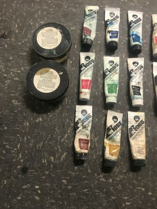 vintage 22 tubes of Bob Ross oil paint,  11 Brushes/tools,  Liquid White art 2