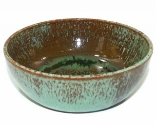 Vintage Signed A.  R.  Cole Pottery Green Drip Glaze Small Bowl Sanford,  Nc
