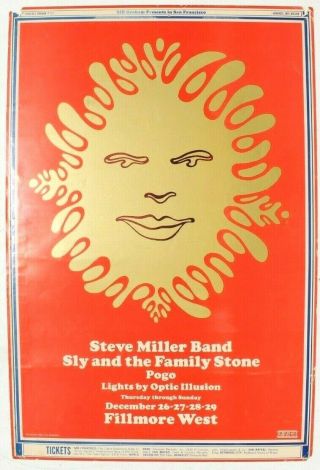 Vtg Fillmore Bill Graham Concert Poster 1st 1968 Steve Miller Band 151 23 Of 60