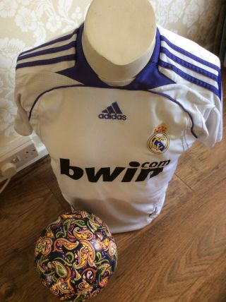 Real Madrid 2007 - 08 Home Vintage Football Shirt - Large Foc Postage Uk 