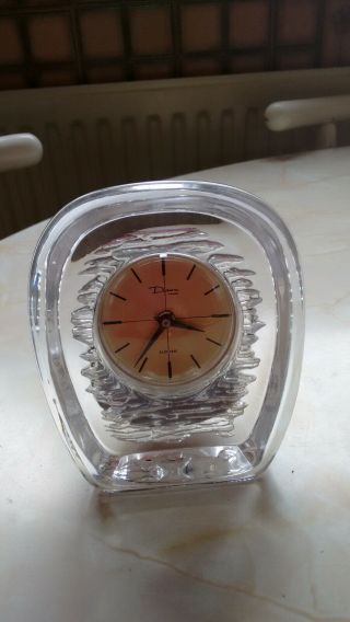 Daum Vintage Crystal Glass Clock