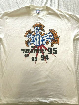 Vintage 90 ' s Kentucky Wildcats SEC Tournament Champions T - Shirt Men ' s XL 2