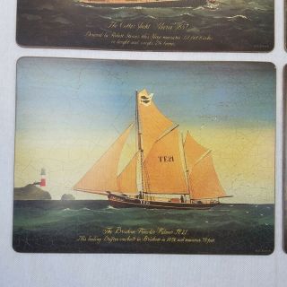 Pimpernel Nautical Clipper Ships Placemats Set of 4 Wood Cork 12 X 16 Vintage 2