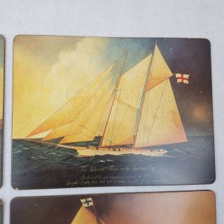 Pimpernel Nautical Clipper Ships Placemats Set of 4 Wood Cork 12 X 16 Vintage 3