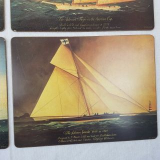 Pimpernel Nautical Clipper Ships Placemats Set of 4 Wood Cork 12 X 16 Vintage 4