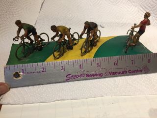 Vintage Homemade Bicycle Racers Figurine Sculpture Table Decor