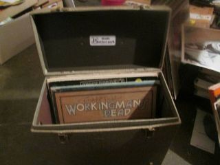 Platter Pak Vintage Brown/tan 12” Lp Storage Case Box W/ Record Albums