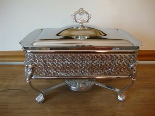 Vintage Stainless Steel Chrome Anchor Hocking Chafing Warming Dish & Lid 2qt