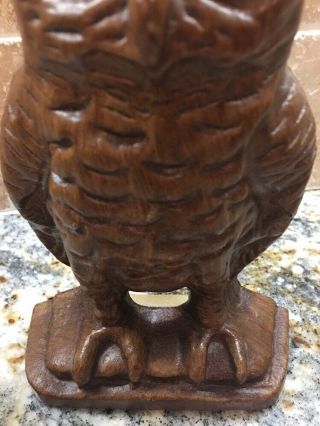 Vintage Cast Iron Owl Bookend Door Stop Marked EMIG 1546 Fall Autumn 4
