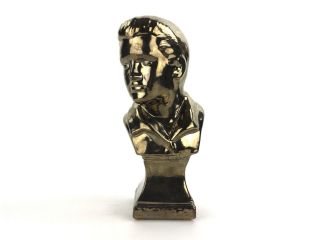 Vintage Ceramic Metallic Gold Elvis Bust Statue Figure