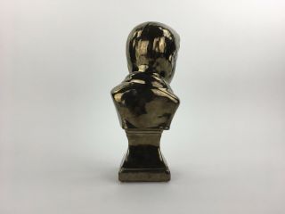 Vintage Ceramic Metallic Gold ELVIS Bust Statue Figure 3