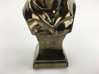 Vintage Ceramic Metallic Gold ELVIS Bust Statue Figure 6