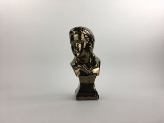 Vintage Ceramic Metallic Gold ELVIS Bust Statue Figure 8