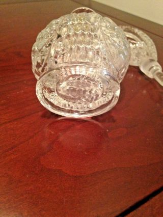 VINTAGE ART DECO STYLE CUT GLASS PERFUME BOTTLE WITH ORNATE TALL STOPPER 4