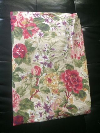 Vintage Ralph Lauren Constance Floral Full Sheet Fitted Bedsheet Made In Usa