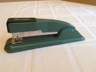 Vtg Swingline Model 27 Green Desk Stapler