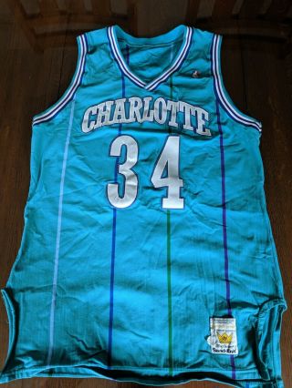 Vintage Macgregor Sand - Knit Charlotte Hornets Jersey Basketball Size 44