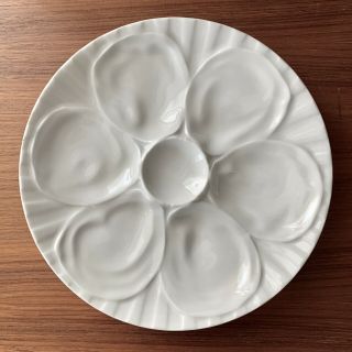 Vintage Classic Pillivuyt France White Porcelain Oyster Plate 9 " In Diameter