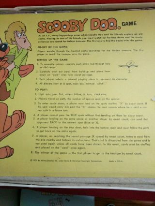 Vtg Hanna - Barbera Board Game 4318 SCOOBY DOO WHERE ARE YOU 1973 MB Not Complete 5