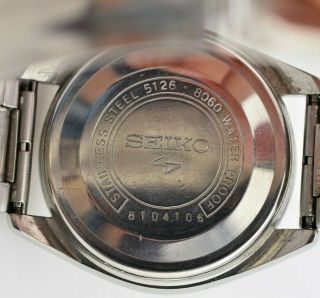 Vintage Seiko 5 Automatic Silver Dial Watch JDM 5126 - 8060 Japan G814/16.  3 5