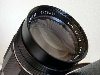 Pentax Asahi Takumar 200mm F/3.  5 Pre - Set Aperture Lens M42 Mount,  Hood,  & Case