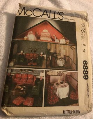 Vintage Mccall’s House Craft Doll Package Sewing Pattern 6889 Dated 1979
