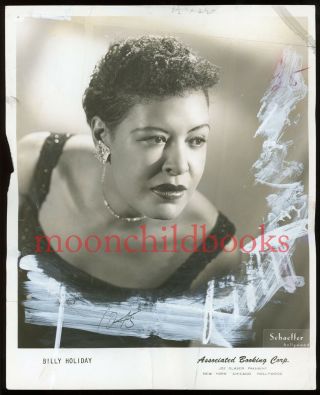 Vtg Billie Holiday Swing Jazz Singer Music 1950s Press Booking Photo