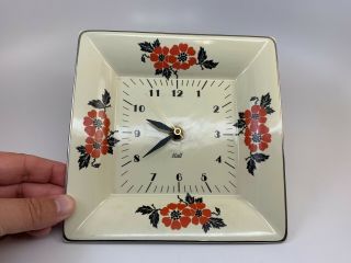 Vintage Hall Pottery Red Poppy Wall Clock 1996 Limited Edition