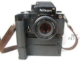 Black Nikon F2 W 50mm Lens,  Motordrive Mb - 2,  Md - 3 Noreserv