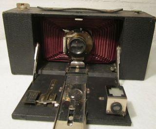 1910 Antique Kodak No.  3 - A Model A Folding Brownie w/ Maroon Bellows Great Cond 7