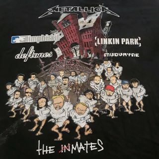 Vintage 2003 Summer Sanitarium Tour T - Shirt Mens L Metallica Limp Bizkit Juindo