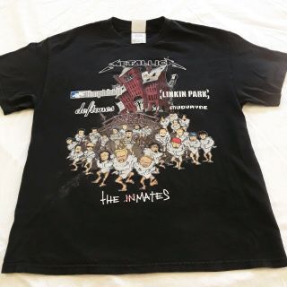 Vintage 2003 Summer Sanitarium Tour T - Shirt Mens L Metallica Limp Bizkit Juindo 2