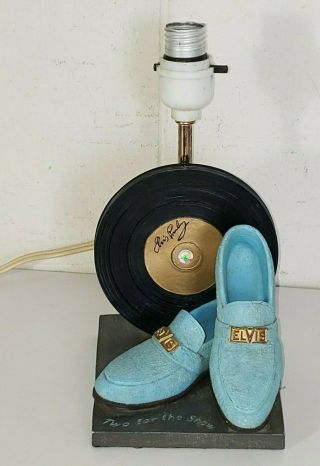Vintage Elvis Presley Blue Suede Shoes Table Lamp