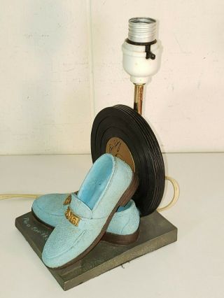 Vintage Elvis Presley Blue Suede Shoes Table Lamp 2