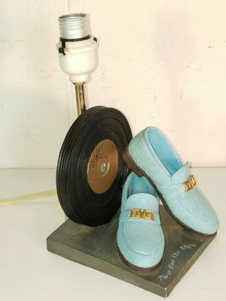 Vintage Elvis Presley Blue Suede Shoes Table Lamp 3