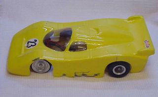 Vintage Yellow Riggen Pro - Am Wide Track Racing Race Car,  23 Slot Car