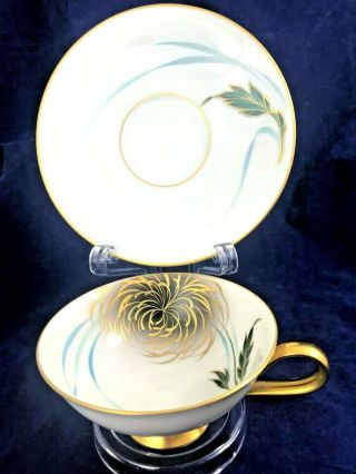 Vintage Heinrich H&g Tea Cup & Saucer Bavaria Chrysanthemum Chiemsee
